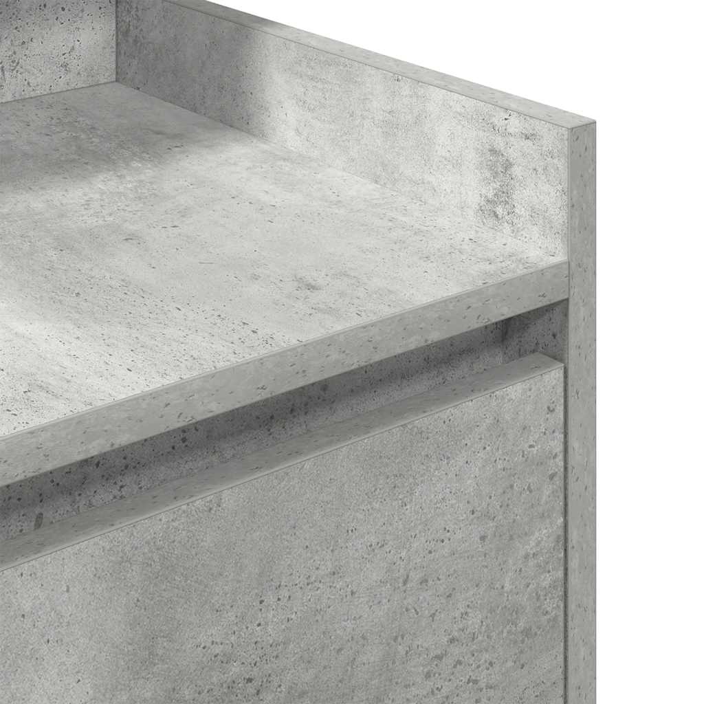 vidaXL Bedside Cabinet with 2 Drawers Concrete Grey 38x34x80 cm