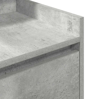 vidaXL Bedside Cabinet with 2 Drawers Concrete Grey 38x34x80 cm