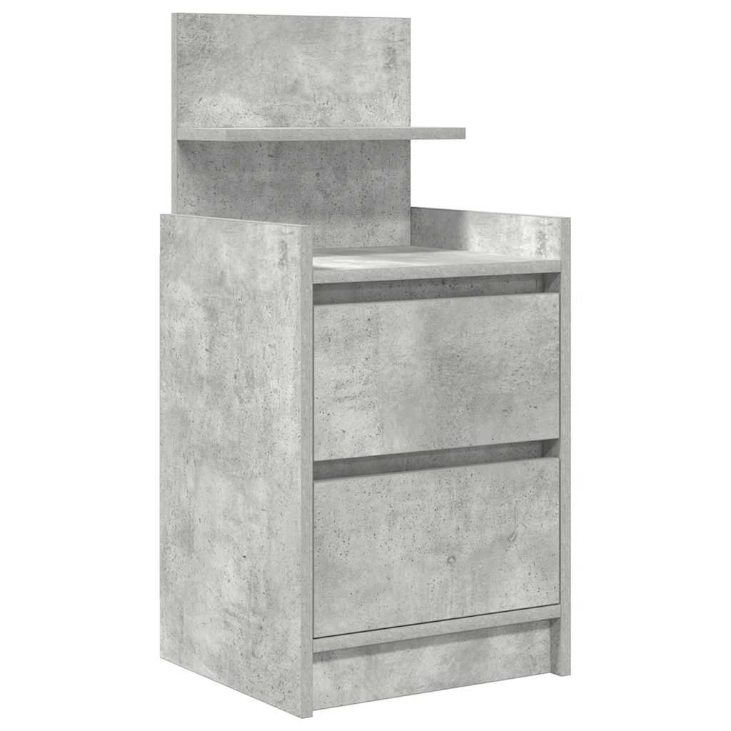 vidaXL Bedside Cabinets with 2 Drawers 2 pcs Concrete Grey 38x34x80 cm
