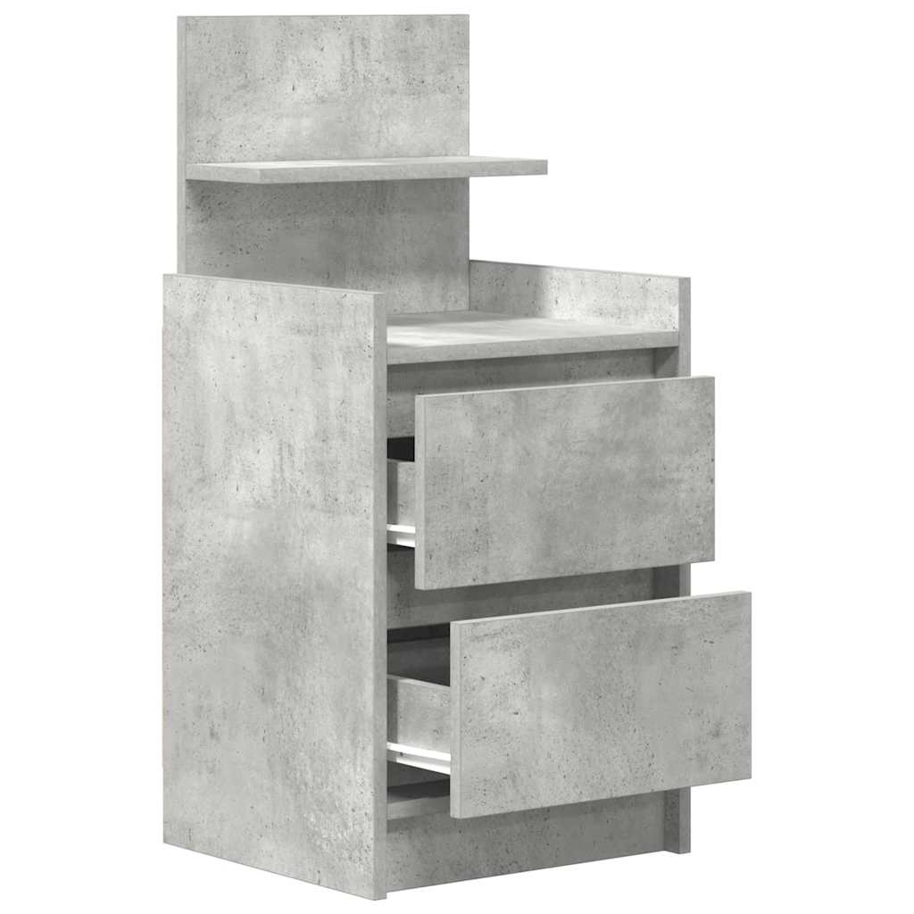 vidaXL Bedside Cabinets with 2 Drawers 2 pcs Concrete Grey 38x34x80 cm