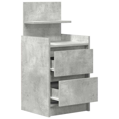vidaXL Bedside Cabinets with 2 Drawers 2 pcs Concrete Grey 38x34x80 cm
