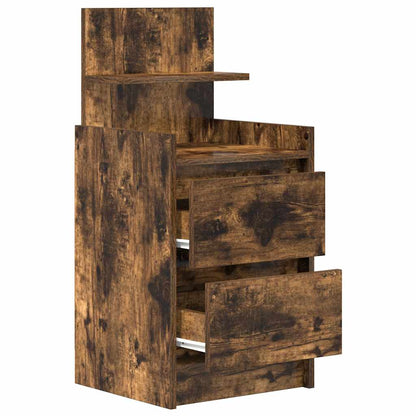 vidaXL Bedside Cabinet with 2 Drawers Smoked Oak 38x34x80 cm