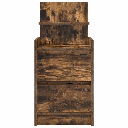 vidaXL Bedside Cabinet with 2 Drawers Smoked Oak 38x34x80 cm