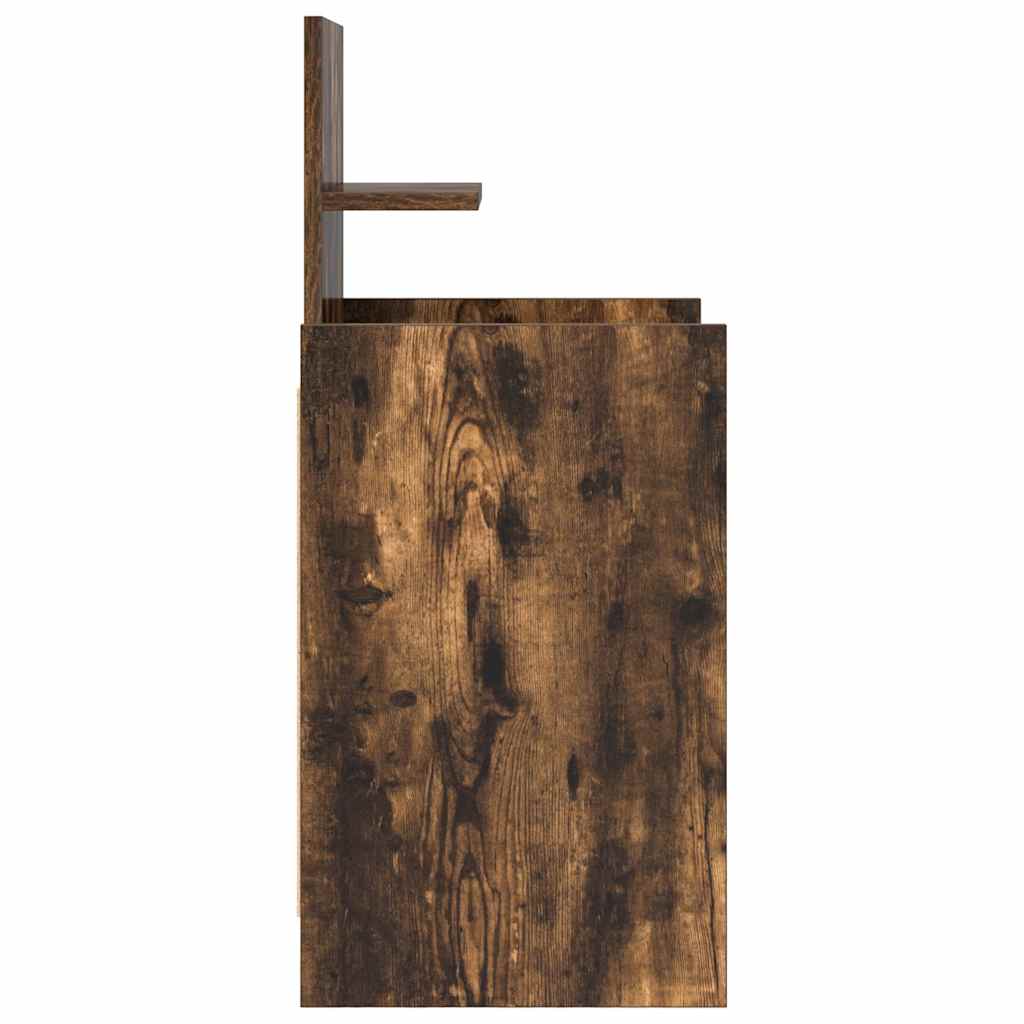 vidaXL Bedside Cabinet with 2 Drawers Smoked Oak 38x34x80 cm