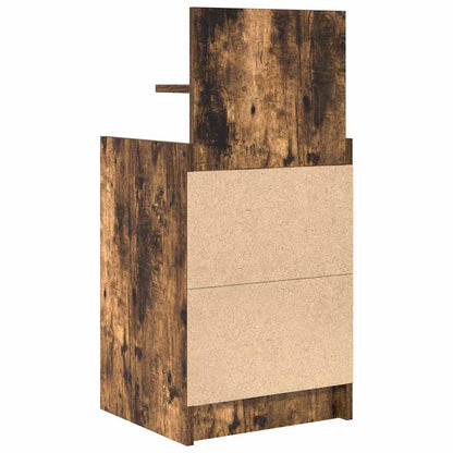 vidaXL Bedside Cabinet with 2 Drawers Smoked Oak 38x34x80 cm