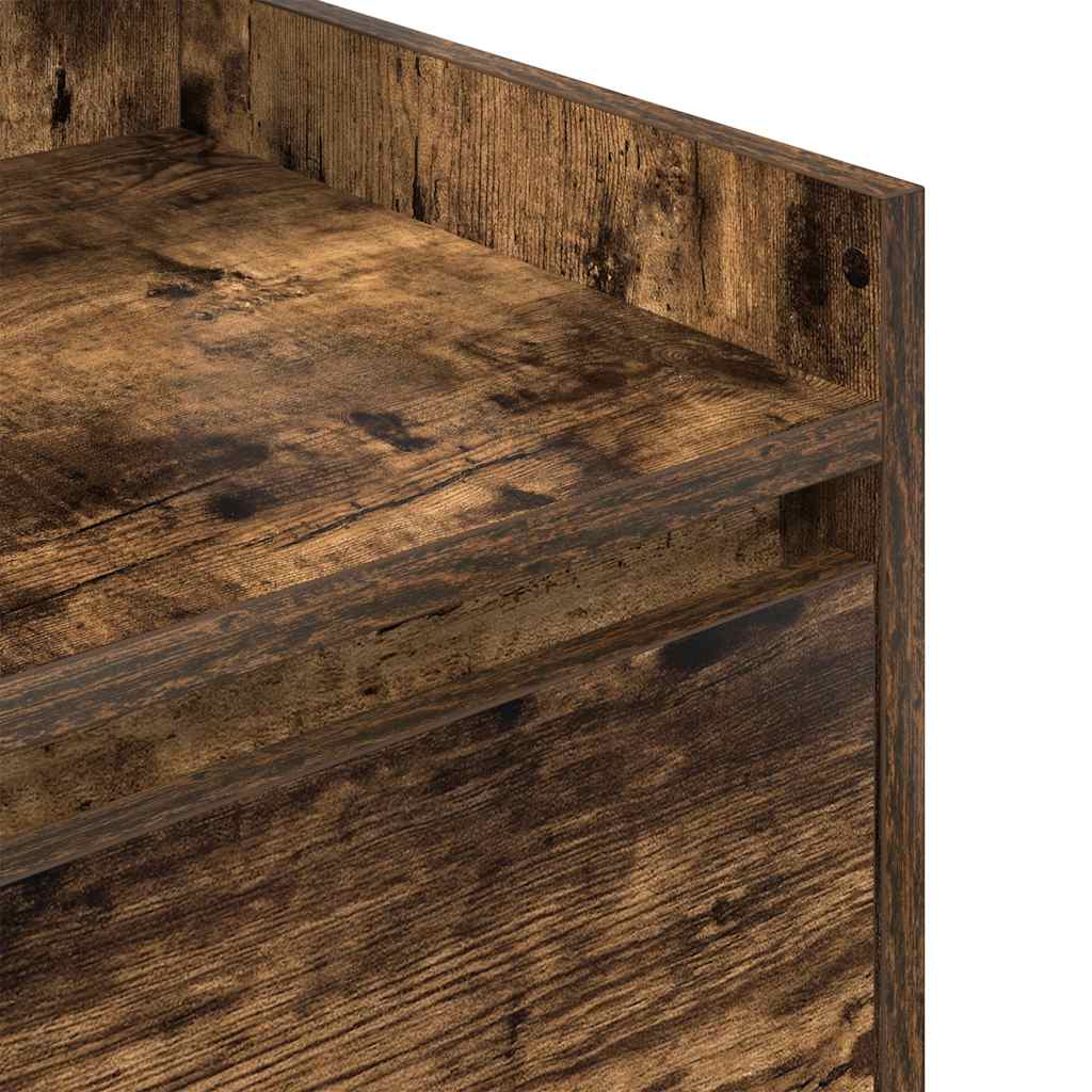 vidaXL Bedside Cabinet with 2 Drawers Smoked Oak 38x34x80 cm