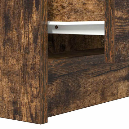 vidaXL Bedside Cabinet with 2 Drawers Smoked Oak 38x34x80 cm