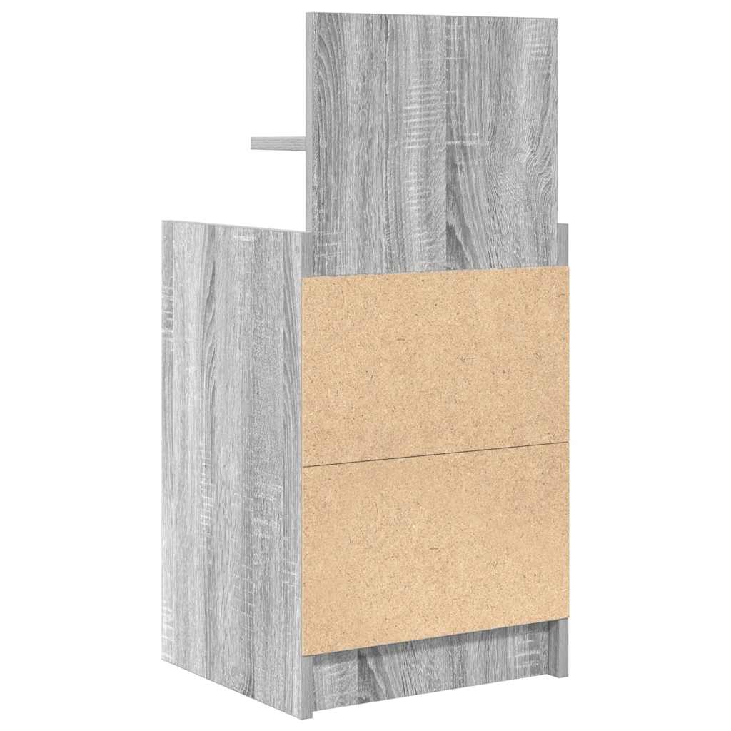 vidaXL Bedside Cabinet with 2 Drawers Grey Sonoma 38x34x80 cm