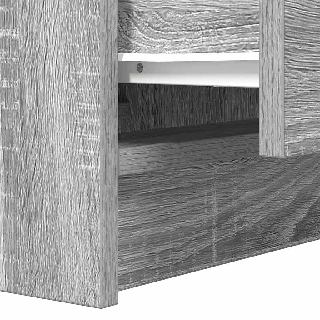vidaXL Bedside Cabinet with 2 Drawers Grey Sonoma 38x34x80 cm