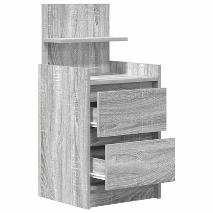 vidaXL Bedside Cabinets with 2 Drawers 2 pcs Grey Sonoma 38x34x80 cm
