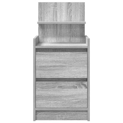 vidaXL Bedside Cabinets with 2 Drawers 2 pcs Grey Sonoma 38x34x80 cm