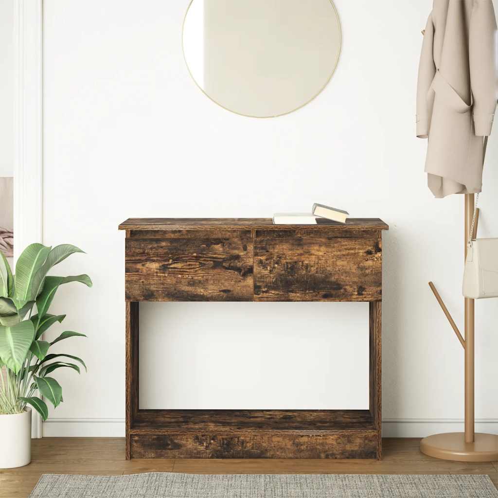 vidaXL Console Table with Drawers Smoked Oak 85,5x38,5x74,5 cm