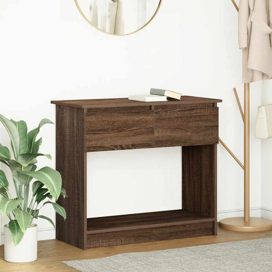 vidaXL Console Table with Drawers Brown Oak 85,5x38,5x74,5 cm