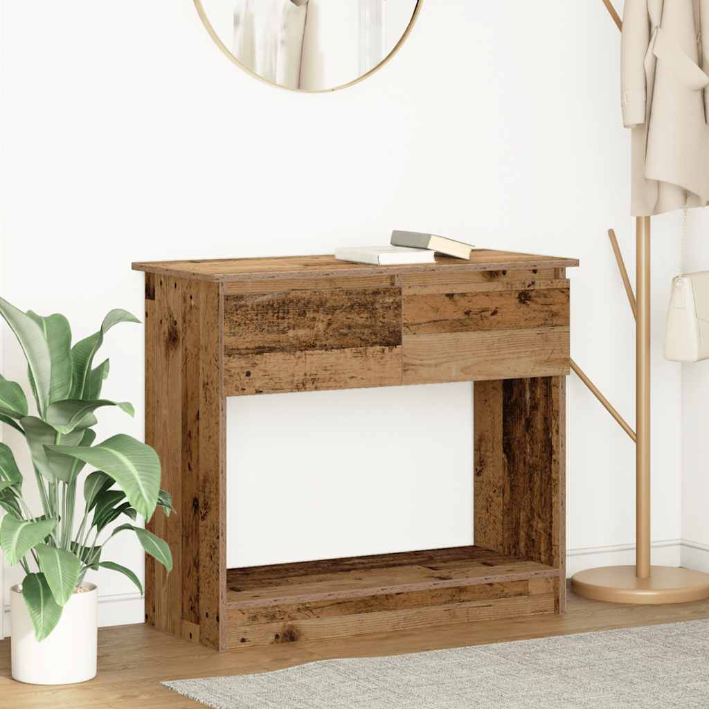 vidaXL Console Table with Drawers Old Wood 85,5x38,5x74,5 cm