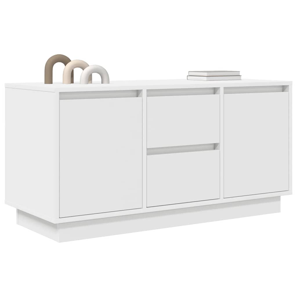 vidaXL TV Cabinet with LED Lights White 100x41x50 cm