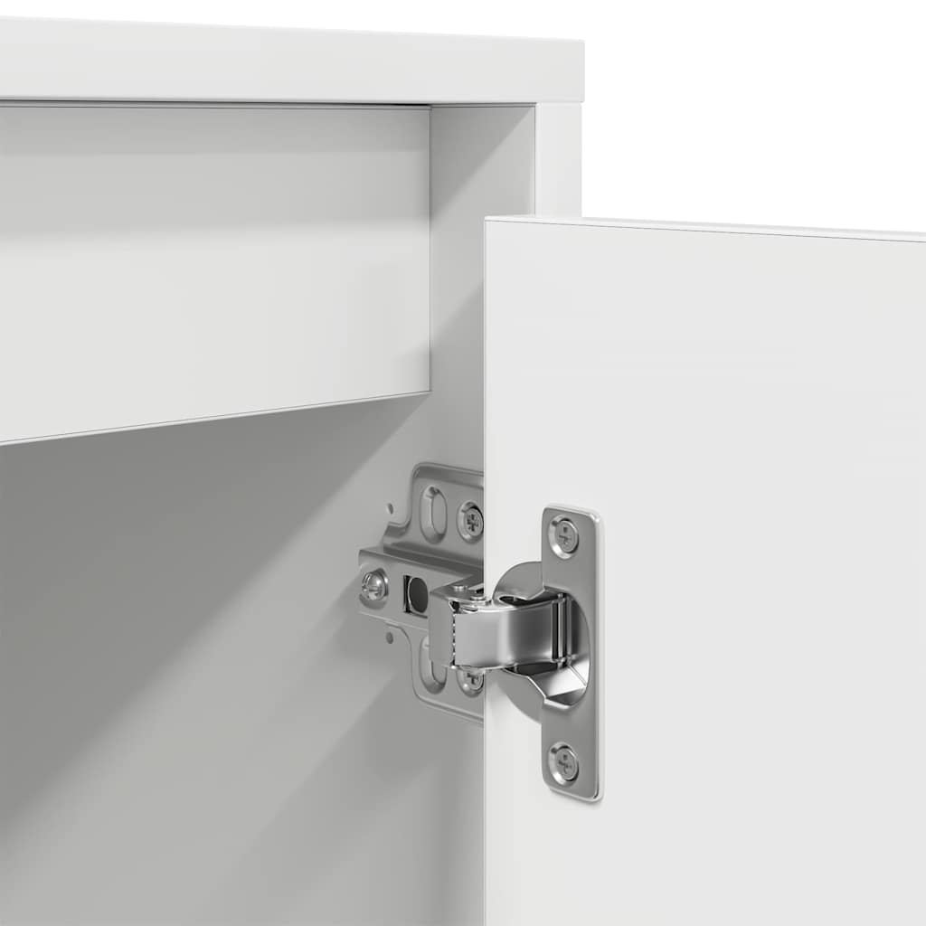 vidaXL TV Cabinet with LED Lights White 100x41x50 cm