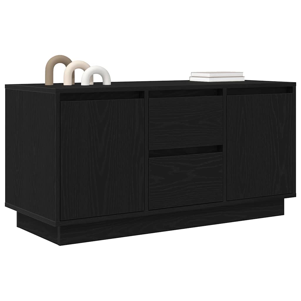 vidaXL TV Cabinet with LED Lights Black Oak 100x41x50 cm