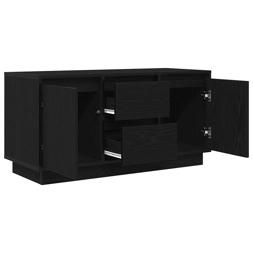 vidaXL TV Cabinet with LED Lights Black Oak 100x41x50 cm