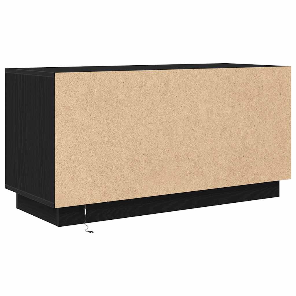 vidaXL TV Cabinet with LED Lights Black Oak 100x41x50 cm
