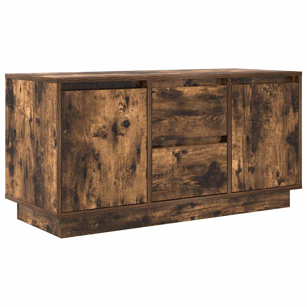 vidaXL TV Cabinet with LED Lights Smoked Oak 100x41x50 cm