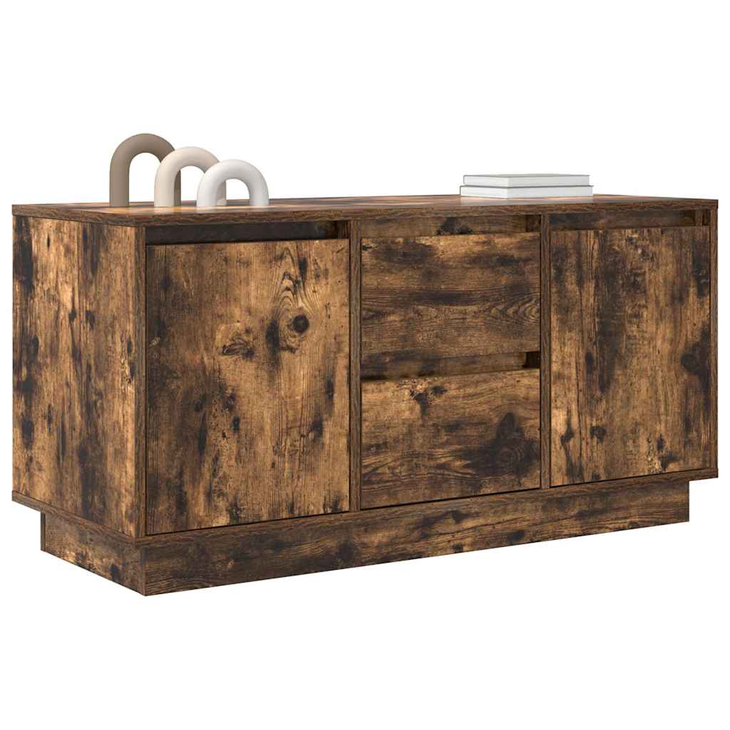 vidaXL TV Cabinet with LED Lights Smoked Oak 100x41x50 cm