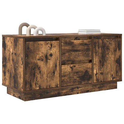 vidaXL TV Cabinet with LED Lights Smoked Oak 100x41x50 cm