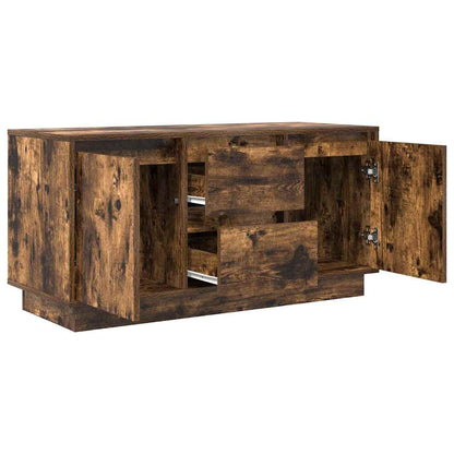 vidaXL TV Cabinet with LED Lights Smoked Oak 100x41x50 cm
