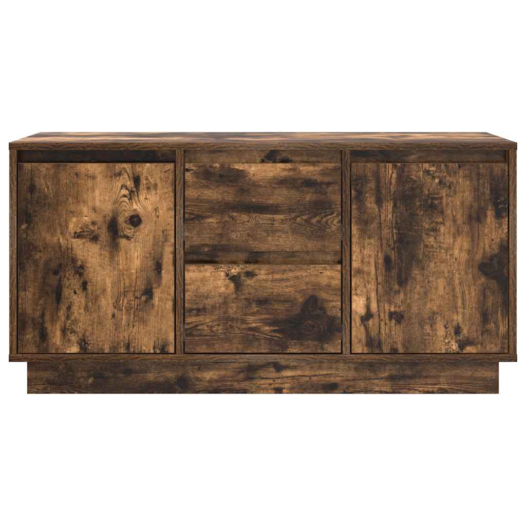 vidaXL TV Cabinet with LED Lights Smoked Oak 100x41x50 cm
