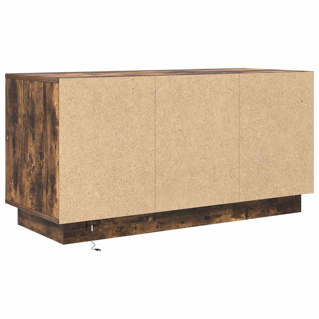 vidaXL TV Cabinet with LED Lights Smoked Oak 100x41x50 cm