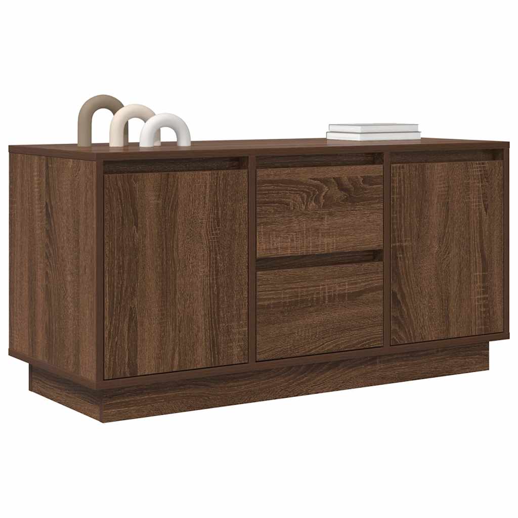 vidaXL TV Cabinet with LED Lights Brown Oak 100x41x50 cm