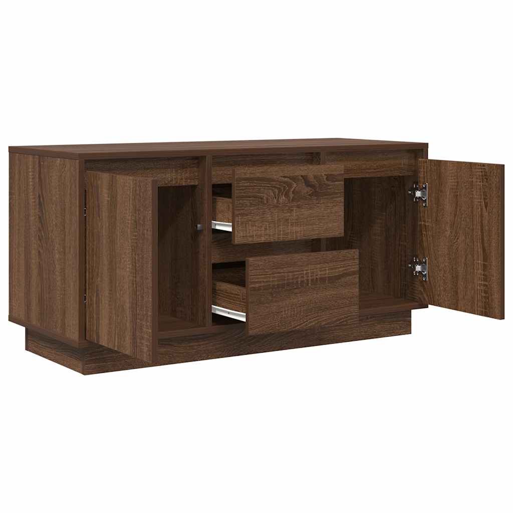 vidaXL TV Cabinet with LED Lights Brown Oak 100x41x50 cm
