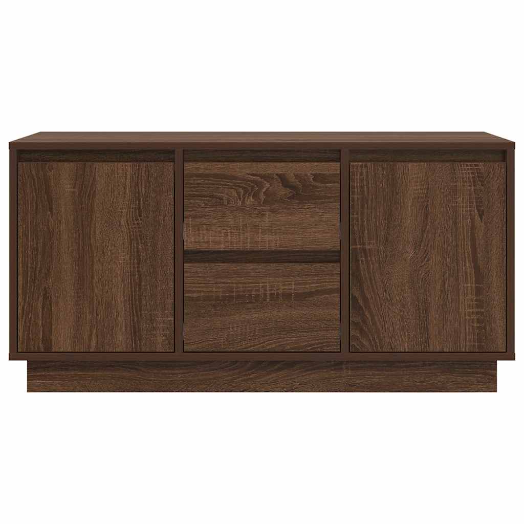 vidaXL TV Cabinet with LED Lights Brown Oak 100x41x50 cm