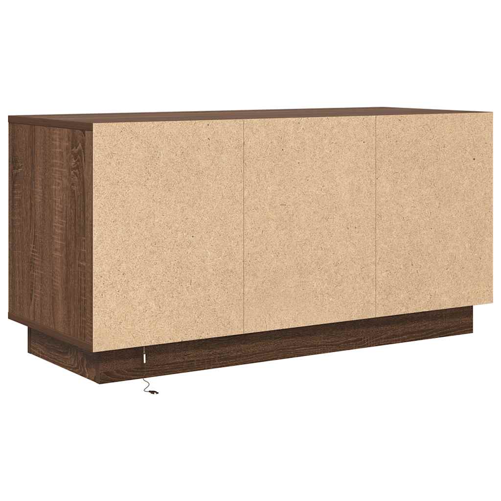 vidaXL TV Cabinet with LED Lights Brown Oak 100x41x50 cm