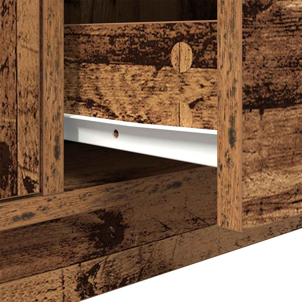 vidaXL TV Cabinet with LED Lights Old Wood 100x41x50 cm