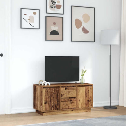 vidaXL TV Cabinet with LED Lights Old Wood 100x41x50 cm