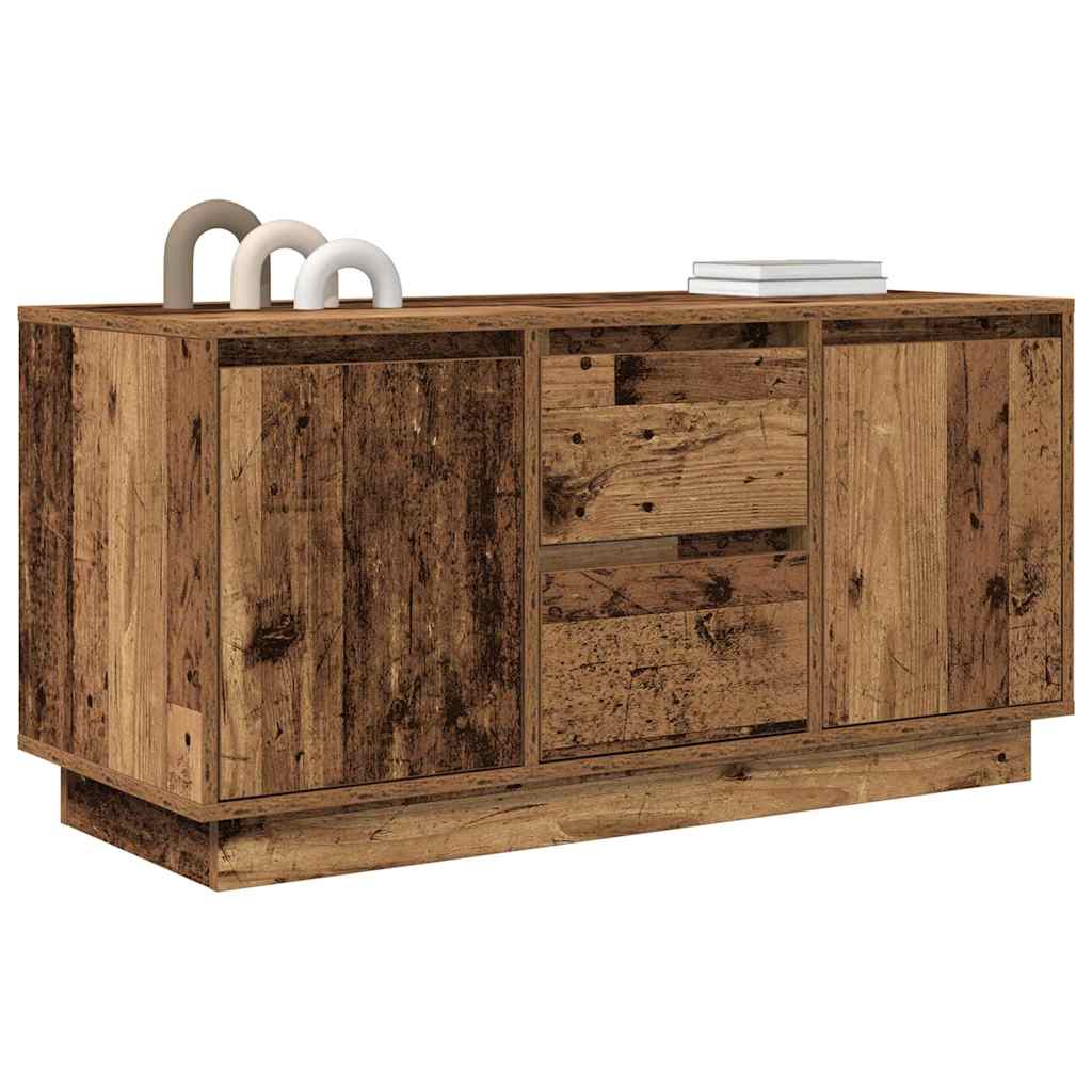 vidaXL TV Cabinet with LED Lights Old Wood 100x41x50 cm