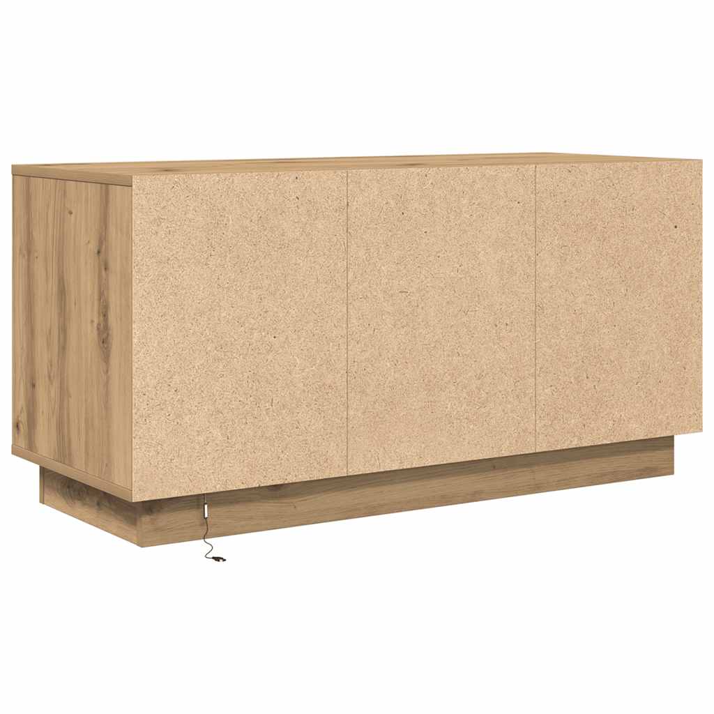 vidaXL TV Cabinet with LED Lights Artisan Oak 100x41x50 cm