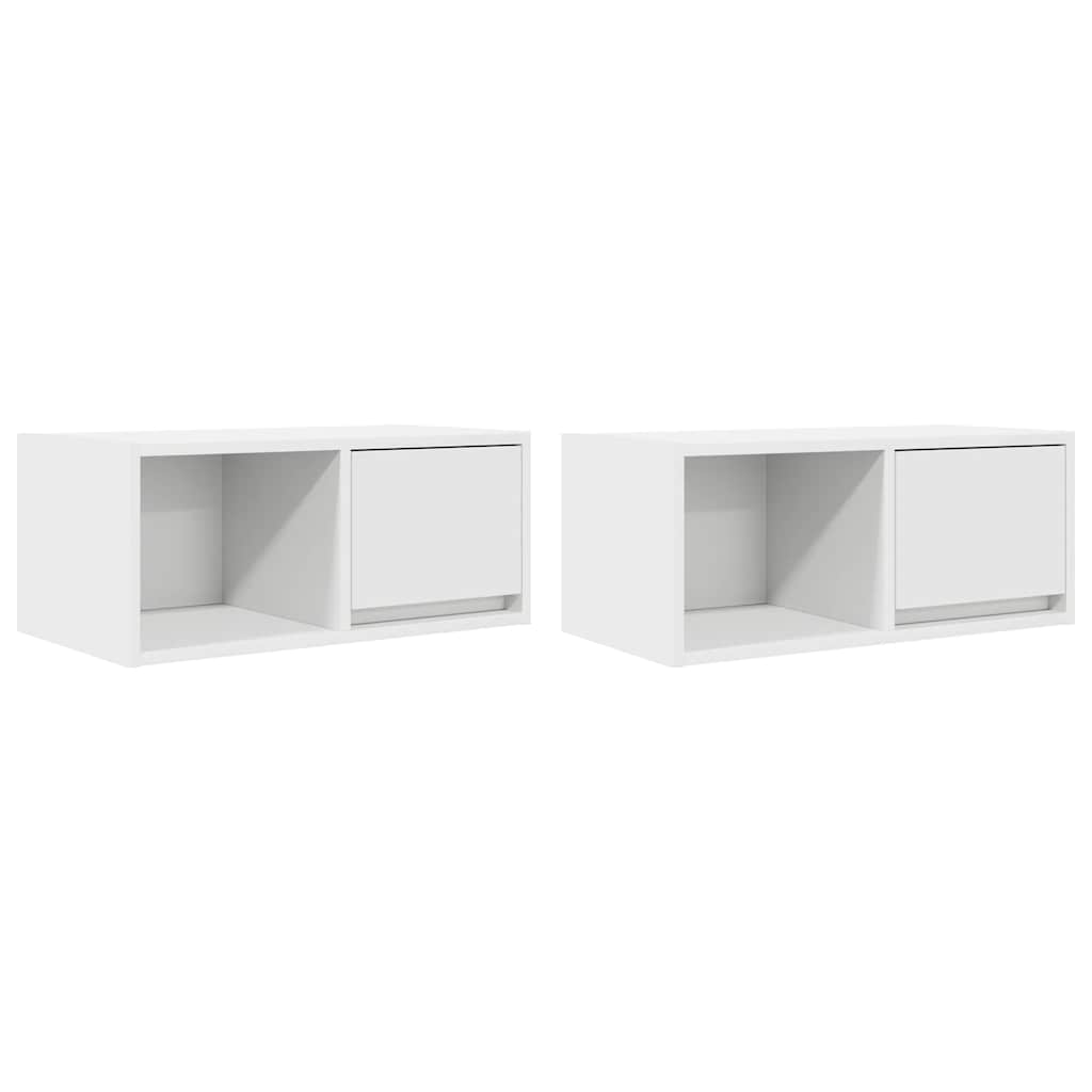vidaXL TV Cabinets 2 pcs White 60x31x25.5 cm Engineered Wood
