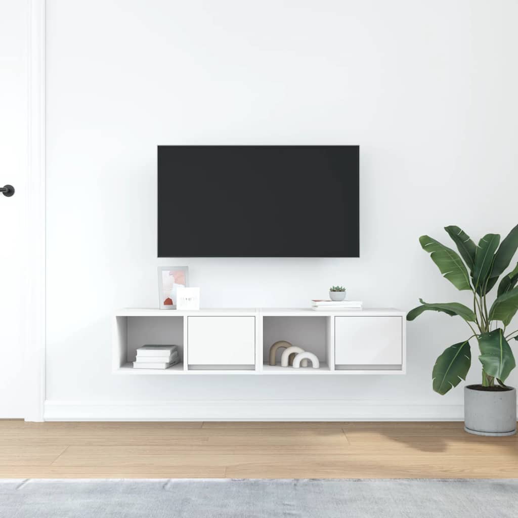 vidaXL TV Cabinets 2 pcs White 60x31x25.5 cm Engineered Wood