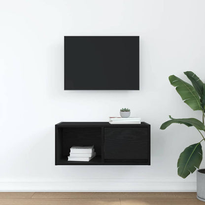 vidaXL TV Cabinet Black Oak 60x31x25.5 cm Engineered Wood