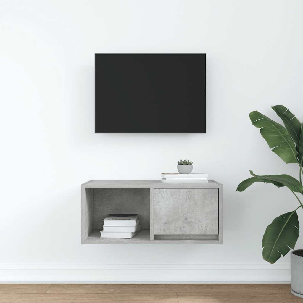 vidaXL TV Cabinet Concrete Grey 60x31x25.5 cm Engineered Wood