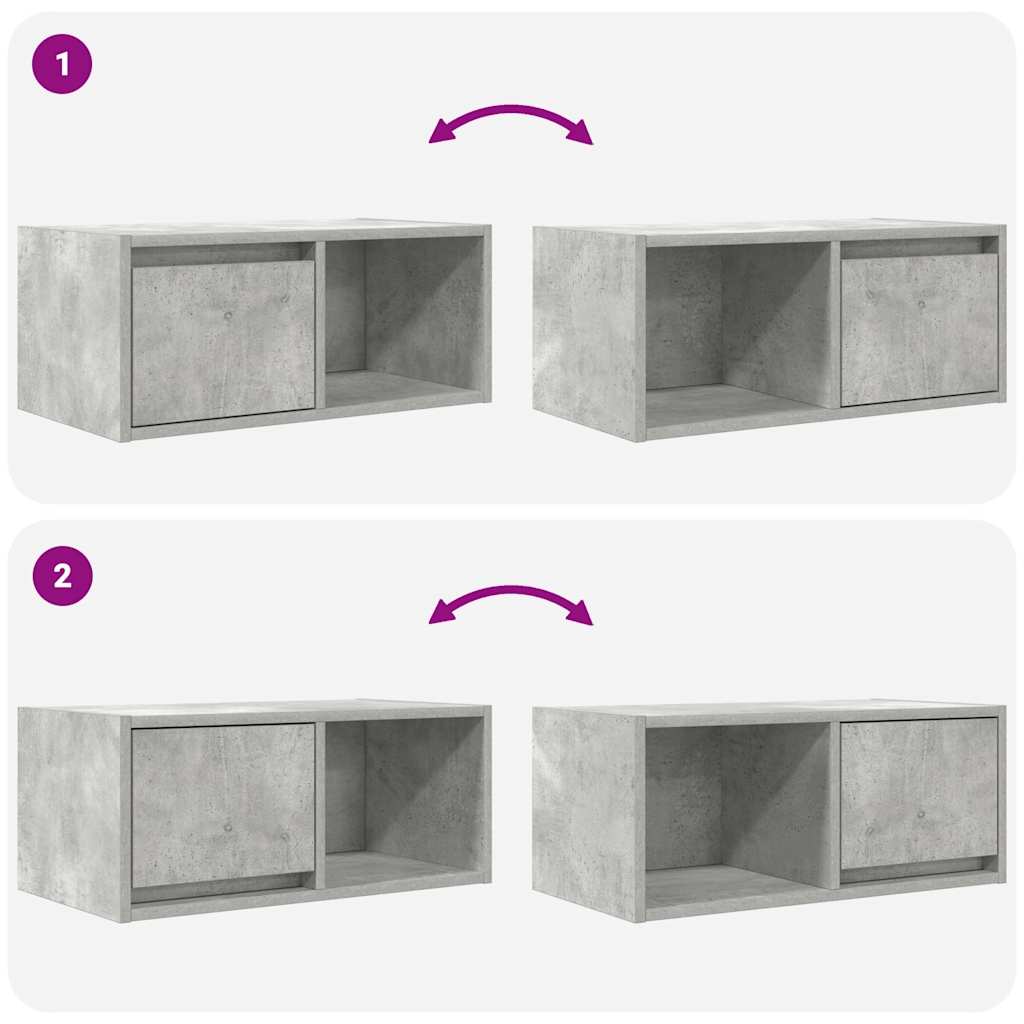 vidaXL TV Cabinet Concrete Grey 60x31x25.5 cm Engineered Wood