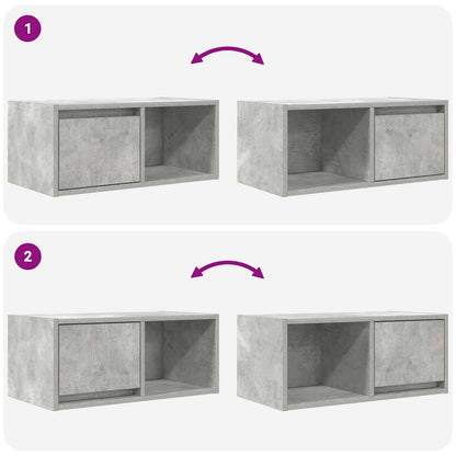vidaXL TV Cabinet Concrete Grey 60x31x25.5 cm Engineered Wood
