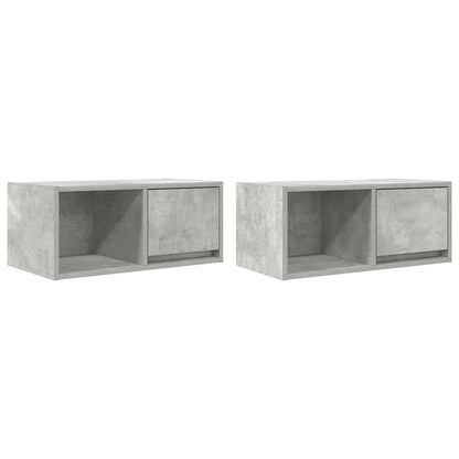 vidaXL TV Cabinets 2 pcs Concrete Grey 60x31x25.5 cm Engineered Wood