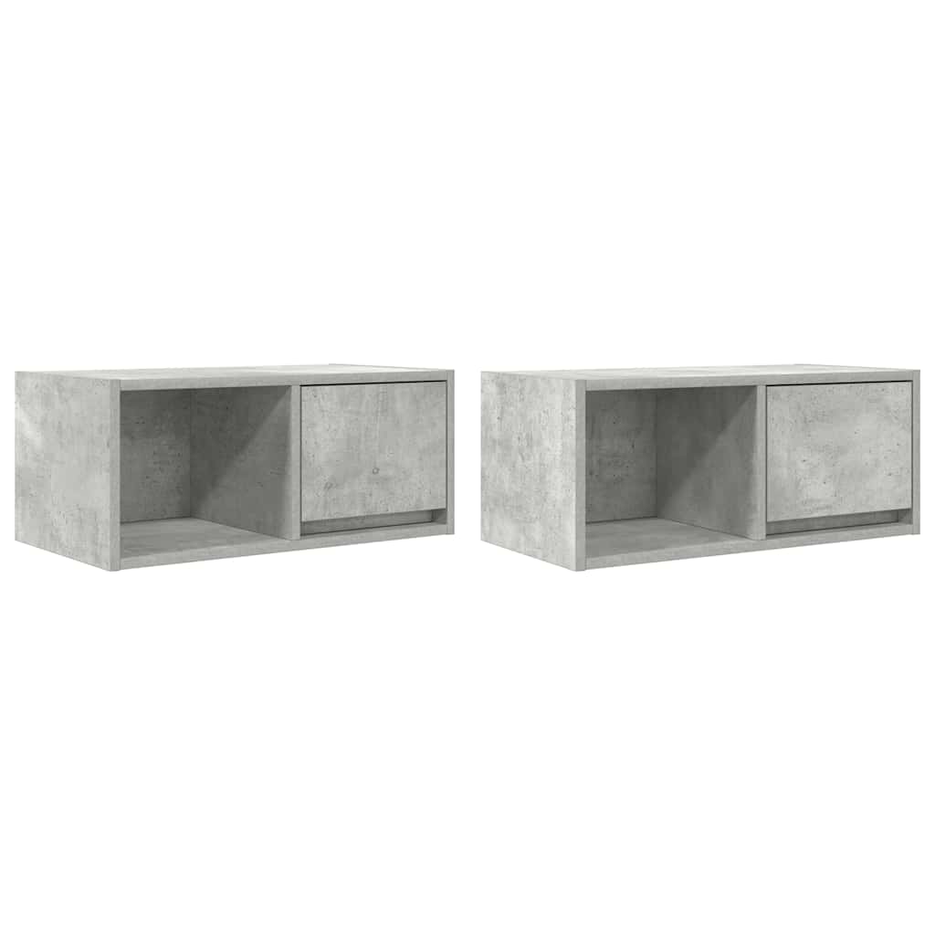 vidaXL TV Cabinets 2 pcs Concrete Grey 60x31x25,5 cm Engineered Wood