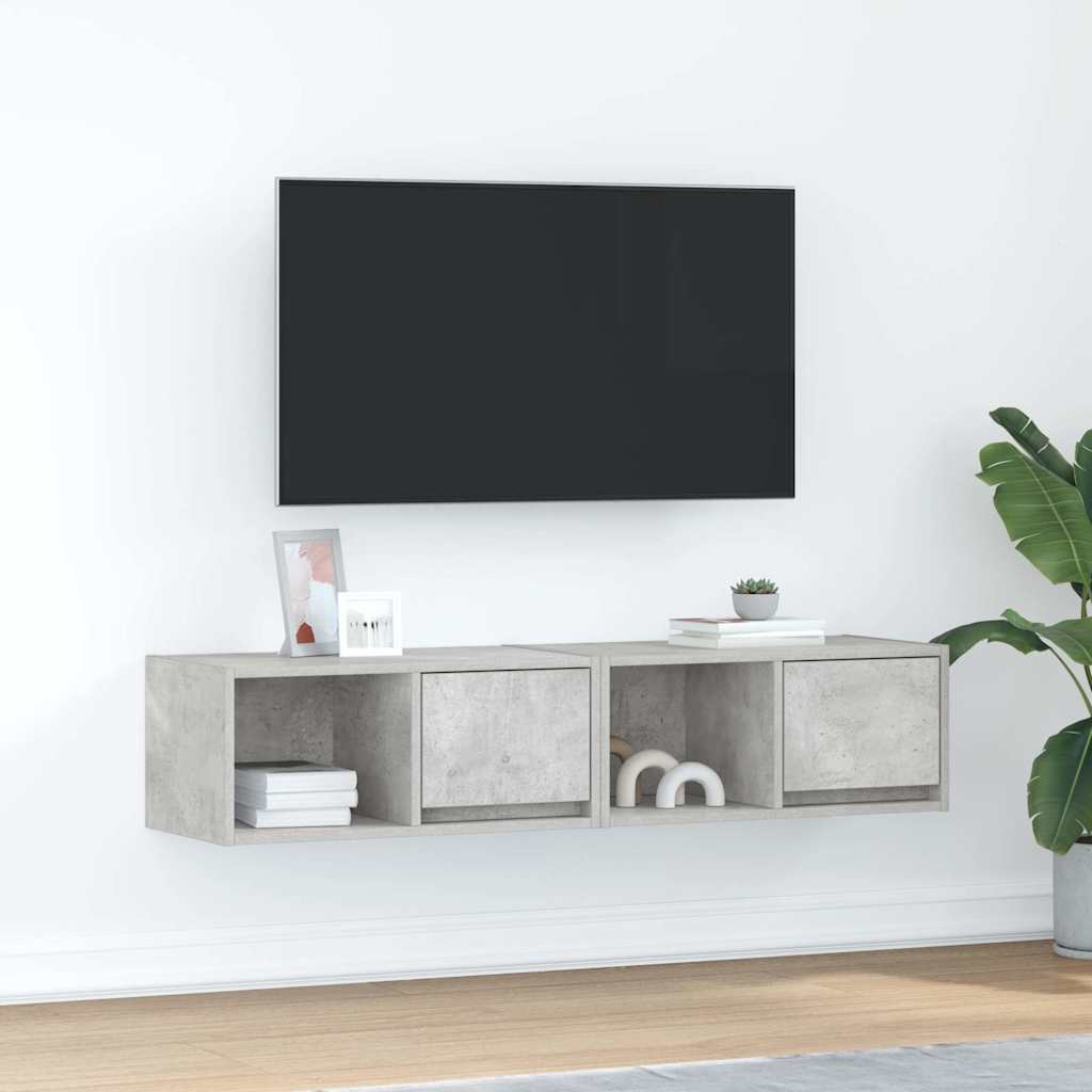 vidaXL TV Cabinets 2 pcs Concrete Grey 60x31x25,5 cm Engineered Wood