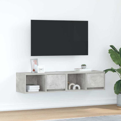 vidaXL TV Cabinets 2 pcs Concrete Grey 60x31x25,5 cm Engineered Wood