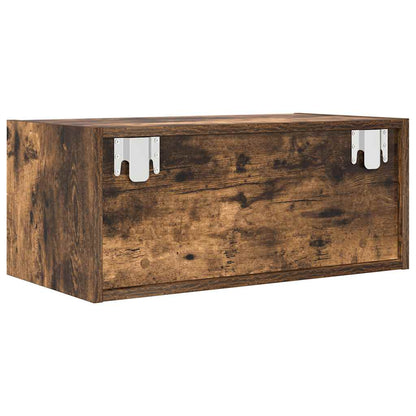 vidaXL TV Cabinet Smoked Oak 60x31x25.5 cm Engineered Wood