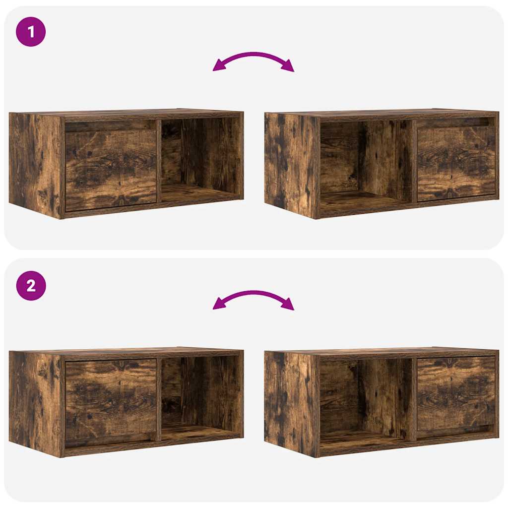 vidaXL TV Cabinet Smoked Oak 60x31x25.5 cm Engineered Wood