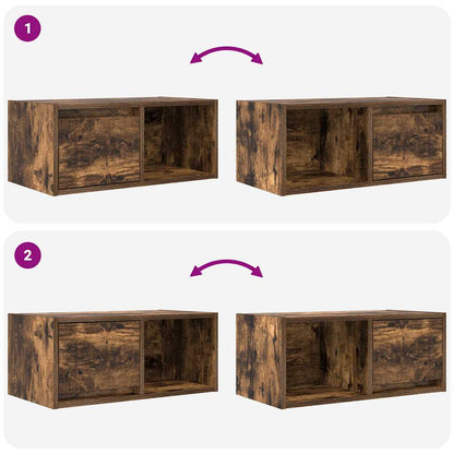 vidaXL TV Cabinet Smoked Oak 60x31x25.5 cm Engineered Wood